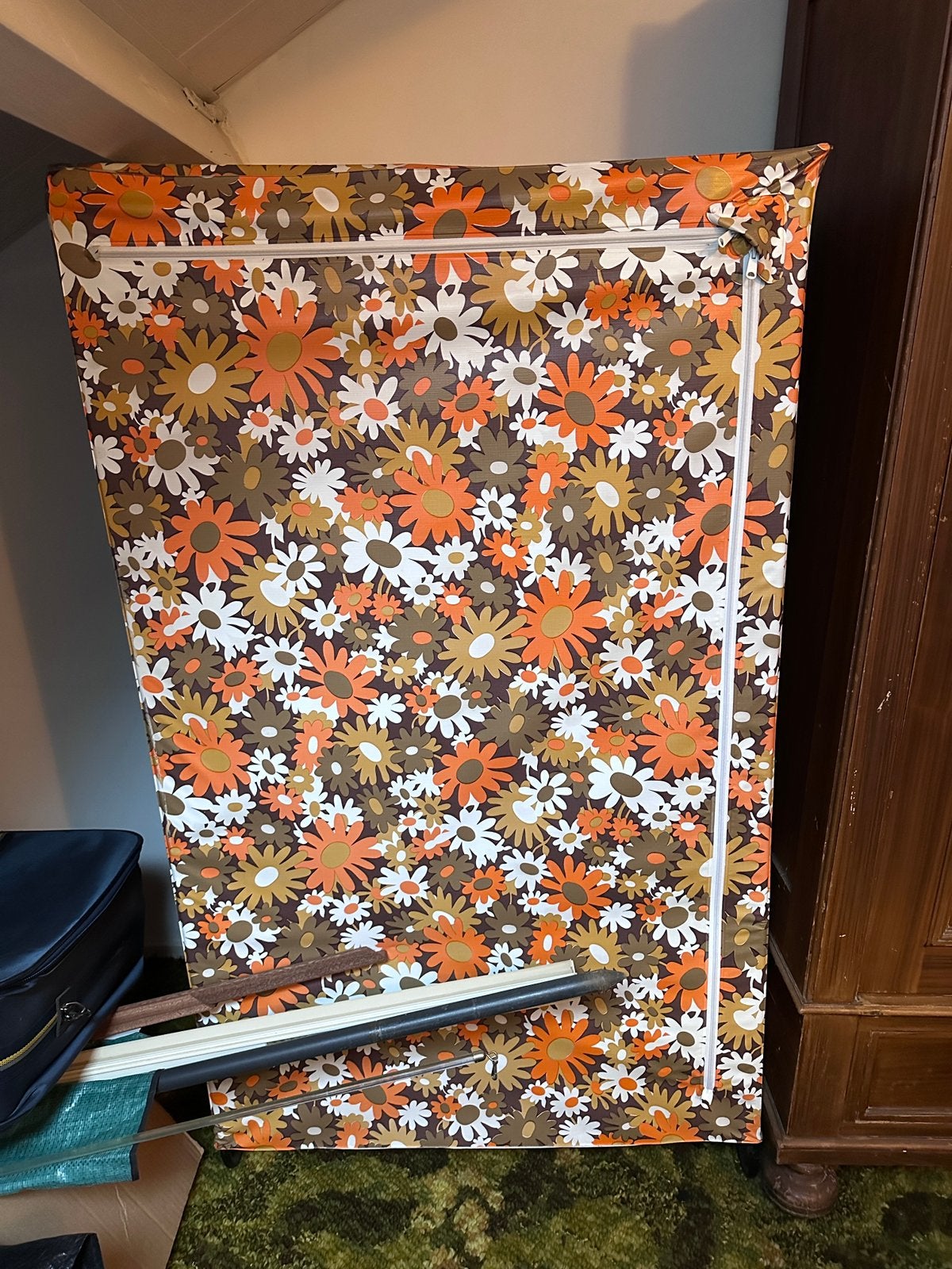 Retro opvouwbare kledingkast met hangroede, Huis en Inrichting, Kasten | Kledingkasten, Ophalen, Kunststof, 100 tot 150 cm, Retro