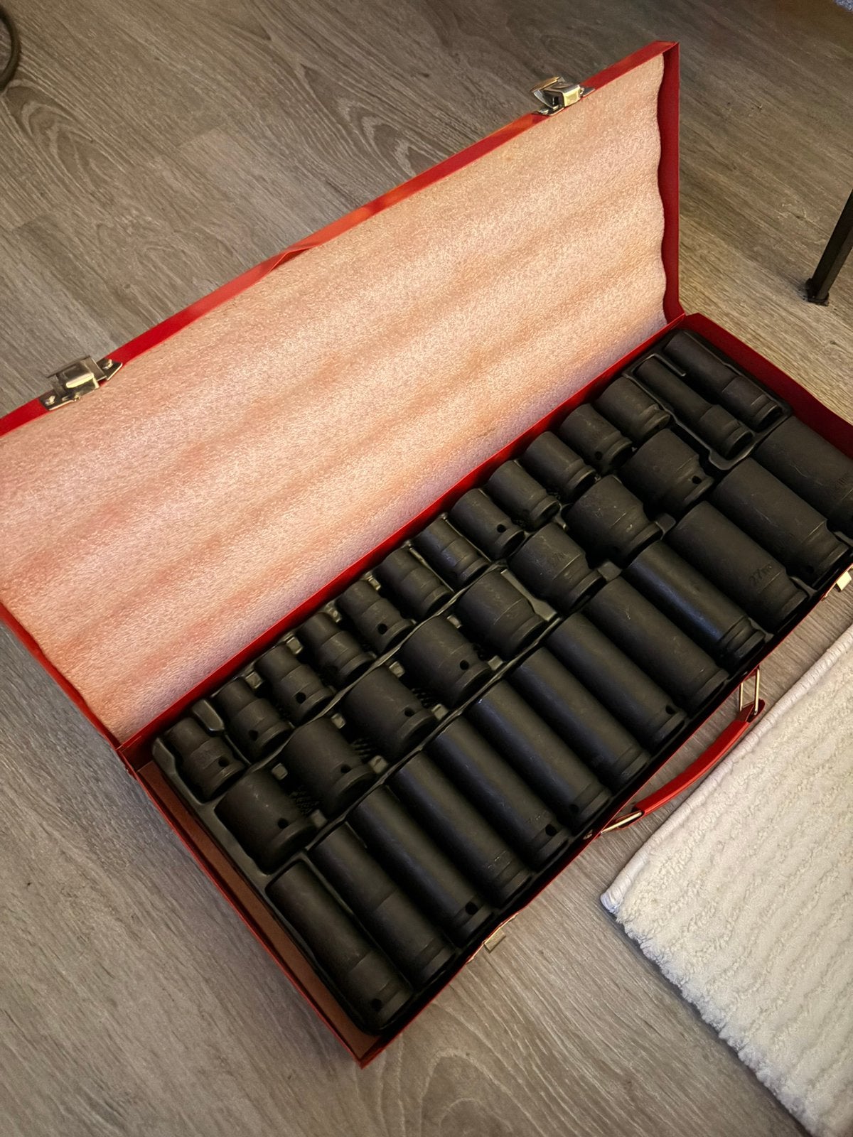Krachtdoppenset / Slagdoppenset Lang - in Metalen Koffer, Ophalen of Verzenden