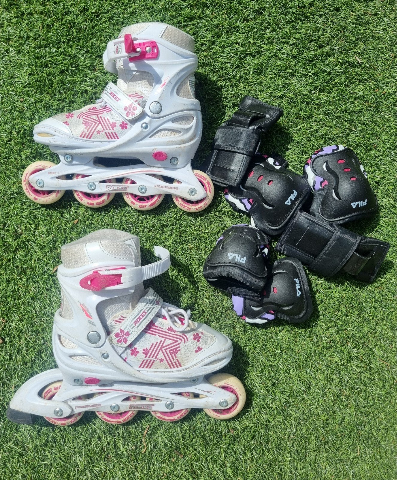 Roces skeelers, maat 34-37, meisjes, incl. valbescherming, Sport en Fitness, Skeelers, Ophalen, Gebruikt, Roces
