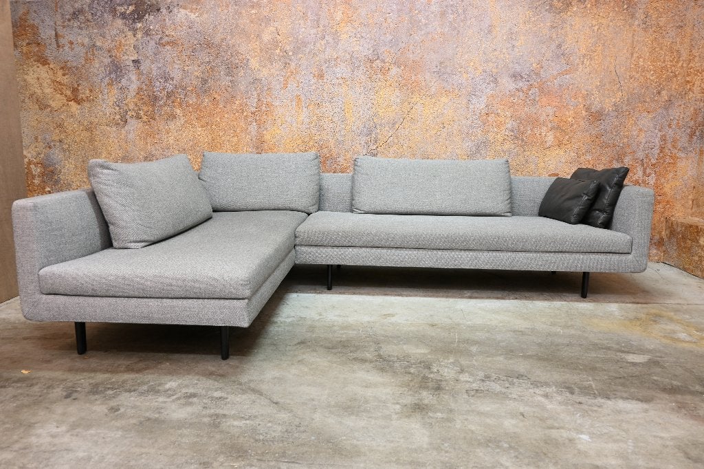 ZGANieuw grijze stoffen EYYE Etcetera design hoekbank, EYYE, 250 tot 300 cm, Hoekbank, Ophalen of Verzenden