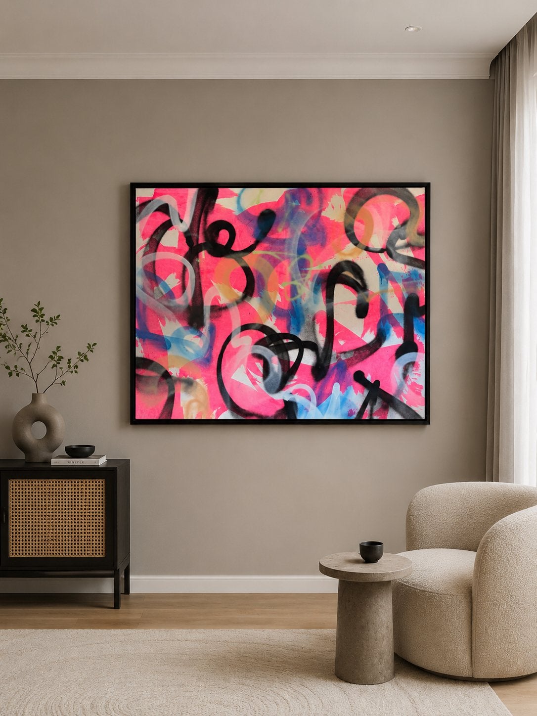 Timo Wedell (1994) Bel Air XXL - Levendig Abstract Kunstwerk, Ophalen