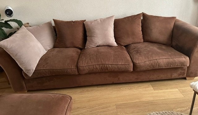 bank + hocker, Huis en Inrichting, Ophalen, 250 tot 300 cm, Gebruikt, Hoekbank