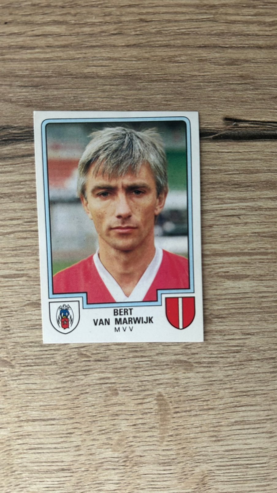 Panini Voetbal 86 plaatje Bert van Marwijk MVV, Verzenden, Zo goed als nieuw, Sticker