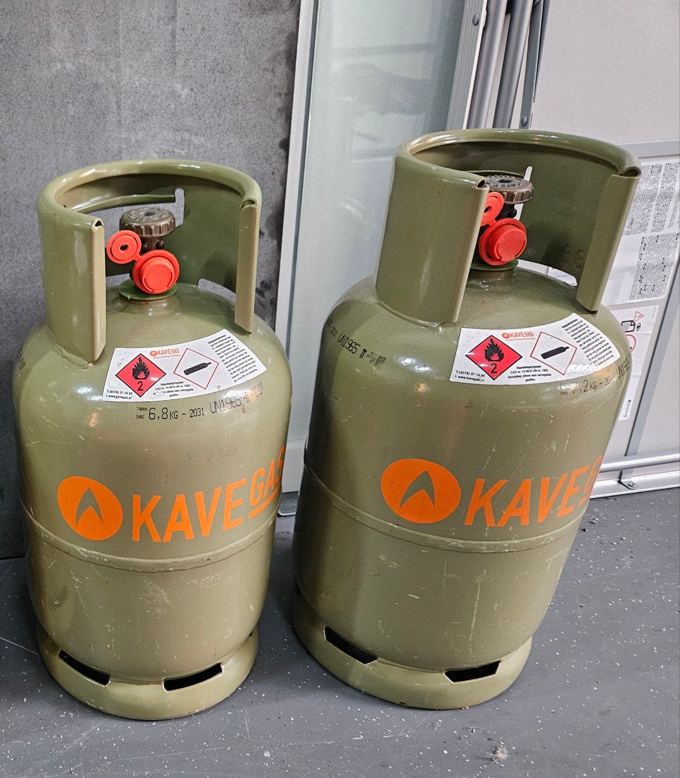 kave gasflessen, Caravans en Kamperen, Kampeeraccessoires, Zo goed als nieuw, Ophalen