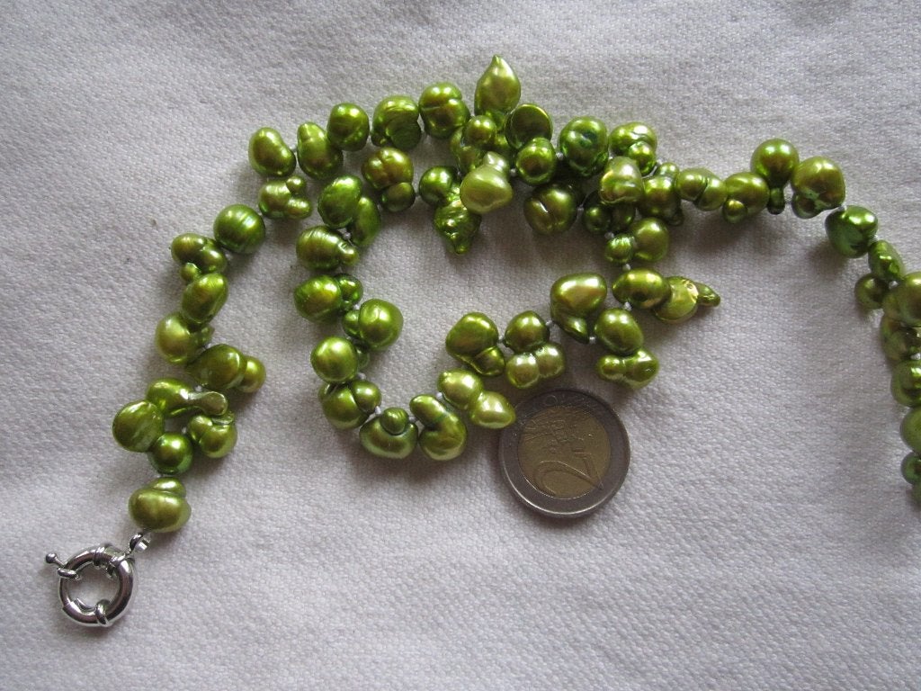 20.  Echte parels zoetwaterparels, keshi reborn,  45cm, Ophalen, Overige materialen, Ketting