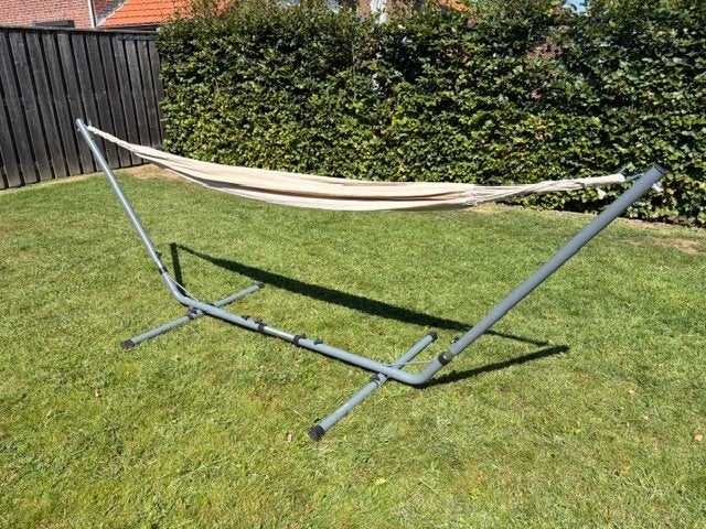 Hangmat standaard incl. Corona hangmat, Tuin en Terras, Ophalen, Zo goed als nieuw, Met standaard, Eenpersoons