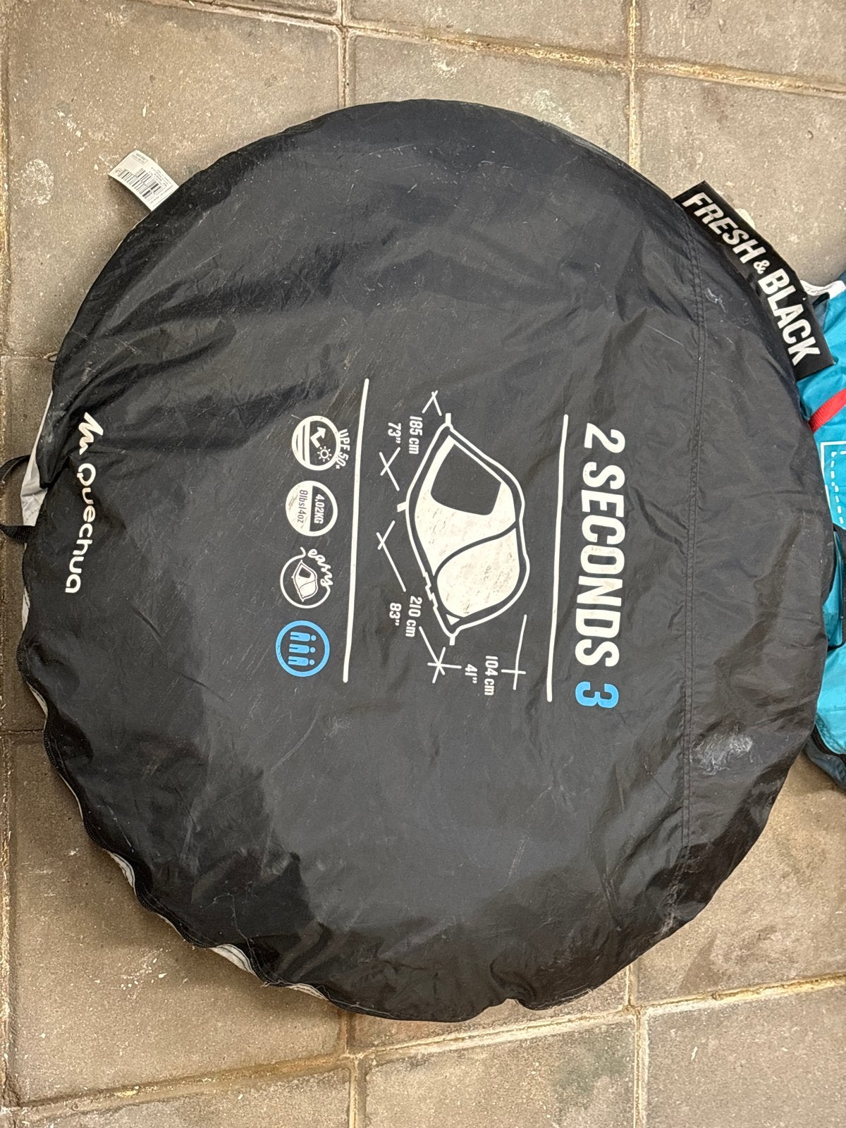 Quechua 2 Seconds Tent - 2 en 3 persoons, Ophalen of Verzenden, Zo goed als nieuw, Tot en met 3
