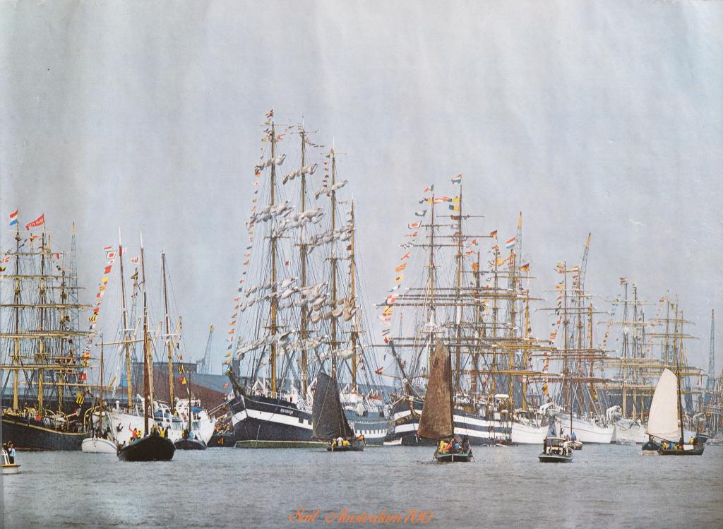 Originele poster Sail Amsterdam 700 - Zeldzaam, Gebruikt, Rechthoekig Liggend, Ophalen of Verzenden, A1 t/m A3