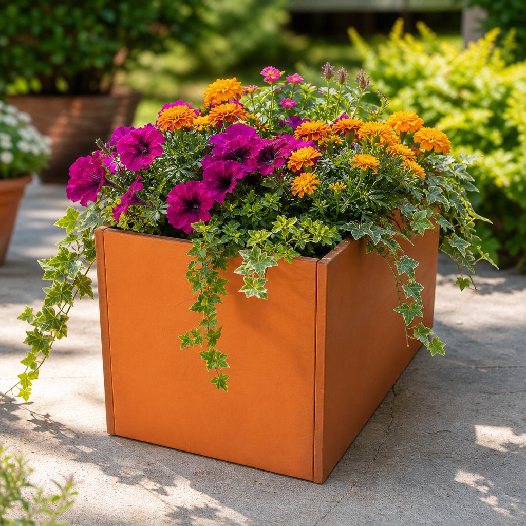 Cortenstalen bloembakken (nieuw, ruim op voorraad), Tuin en Terras, Bloembakken en Plantenbakken, 100 cm of meer, Rond, Nieuw