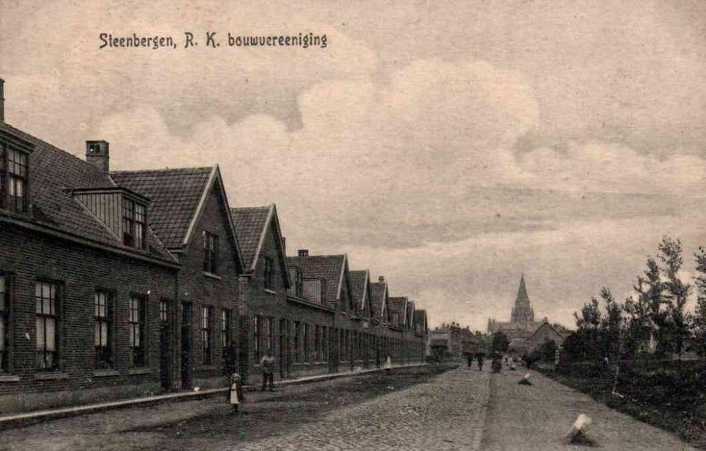 Steenbergen R.K.Bouwvereniging mooi straatbeeld, Verzamelen, Verzenden, Voor 1920, Ongelopen, Noord-Brabant