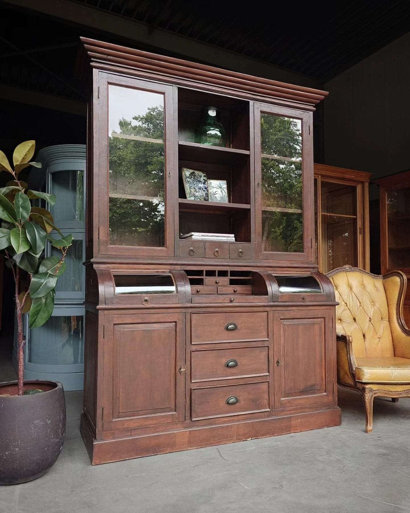 Prachtige antieke grutterskast | Apothekerskast teak #9015, Antiek en Kunst, Ophalen of Verzenden