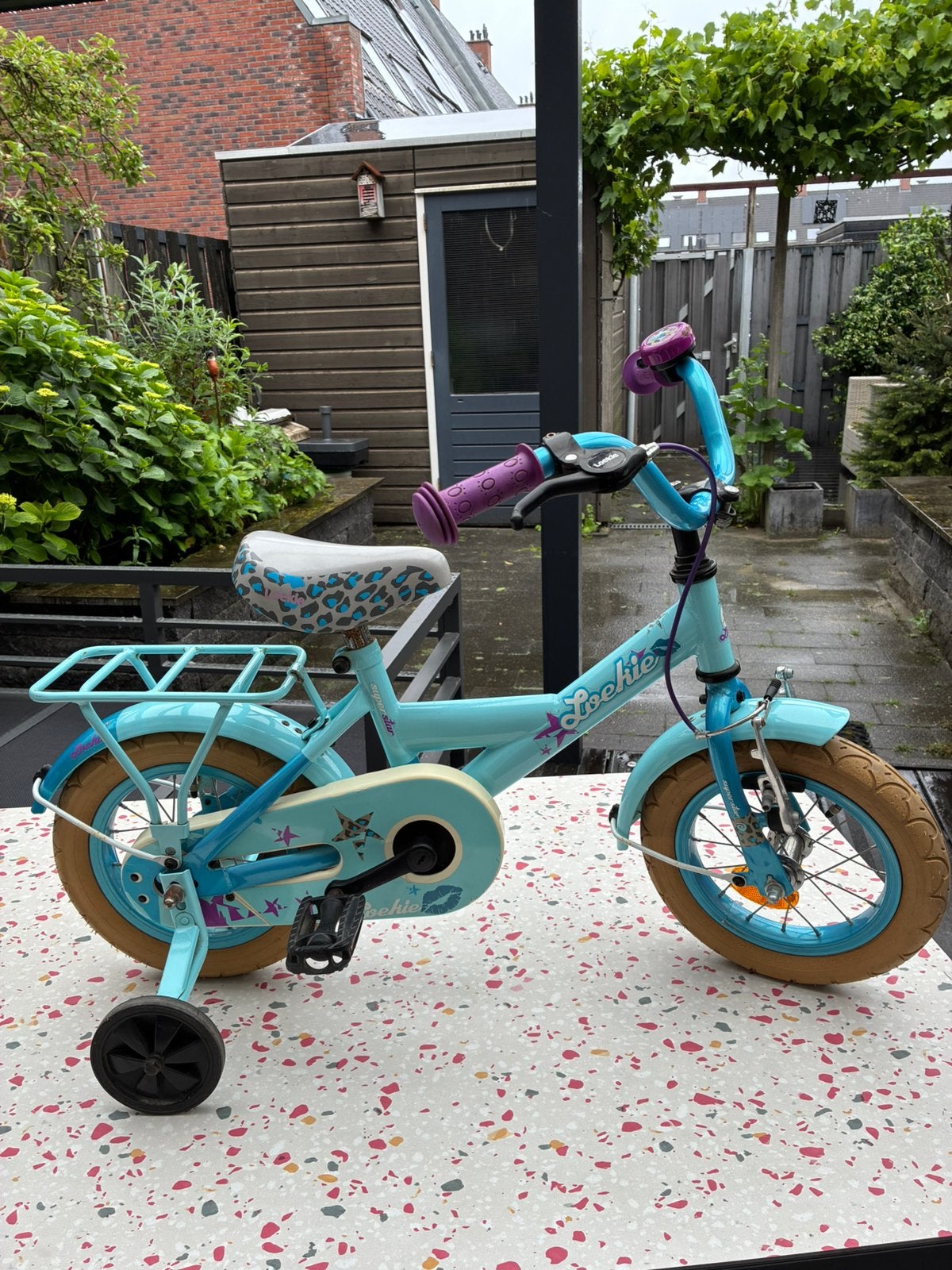 loekie fietsje 12 inch met zijwieltjes, Ophalen, Terugtraprem, Zijwieltjes, Gebruikt