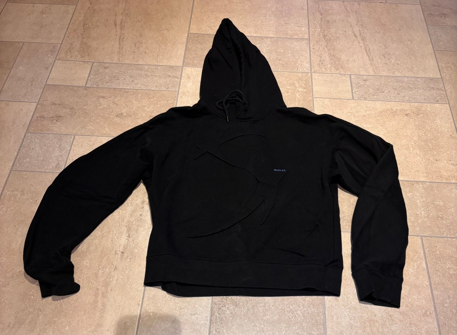 H&M Mugler hoodie maat s, Kleding | Dames, Mi, Zwart, Zo goed als nieuw, Mi