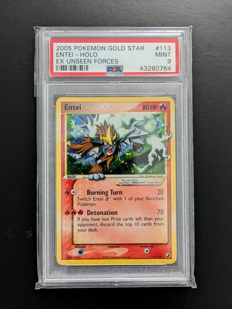 Pokémon Goldstar: Raikou (PSA10), Suicune, Entei (9) SET., Hobby en Vrije tijd, Verzamelkaartspellen | Pokémon, Ophalen, Nieuw