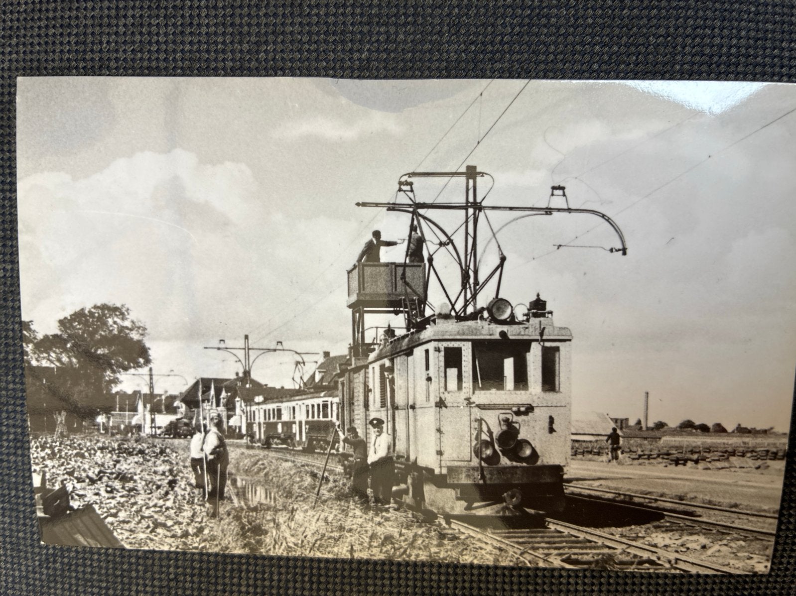 Oude ansichtkaart Rijnsburg Oegstgeest Spoorlijn onderhoud, Ophalen of Verzenden, 1960 tot 1980