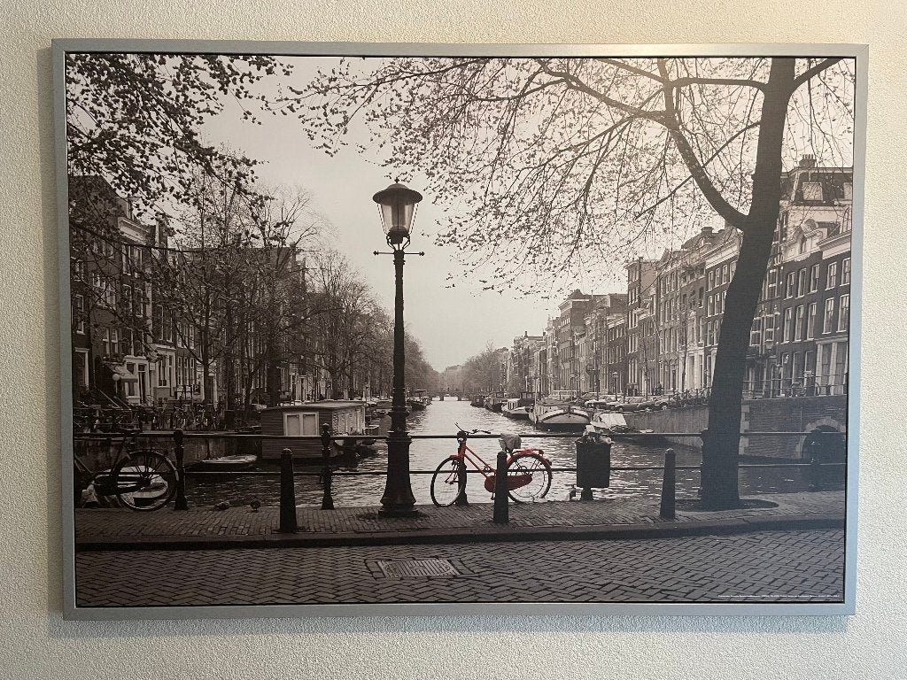 Grote wanddecoratie Amsterdam grachten 140 x 100 cm, Ophalen, Hout, Vintage, Zo goed als nieuw