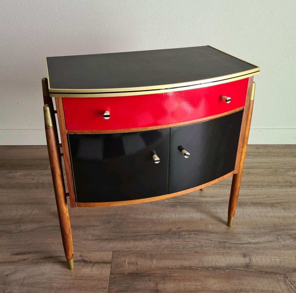 Vintage retro kast wandkast kastje dressoir hout tafel, Ophalen of Verzenden, 25 tot 50 cm, 50 tot 100 cm
