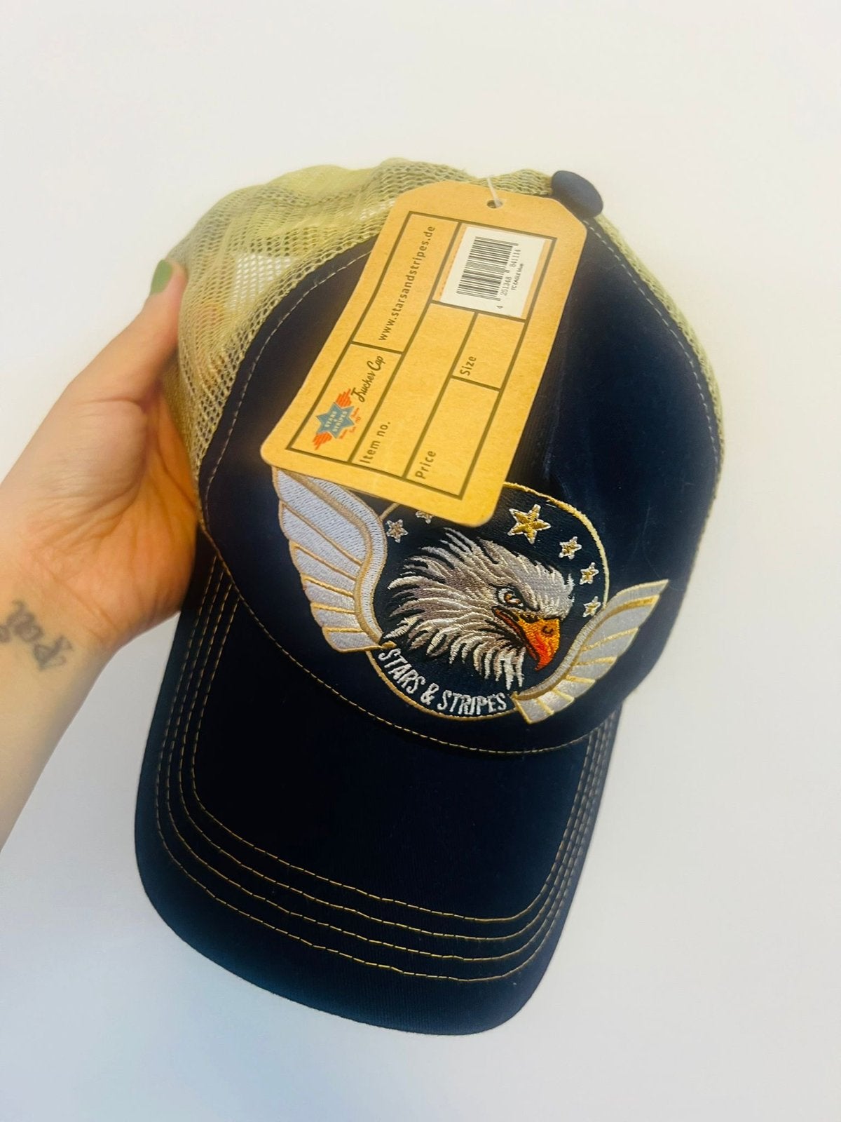 Stars & Stripes Trucker Cap met Adelaar Borduurwerk, Ophalen of Verzenden, Nieuw, One size fits all, Pet