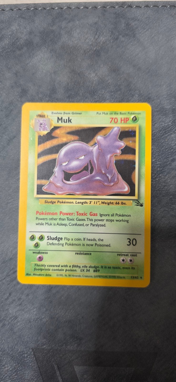 Pokémon Kaart Muk 13/62 fossil Set 1999, Hobby en Vrije tijd, Verzamelkaartspellen | Pokémon, Ophalen of Verzenden
