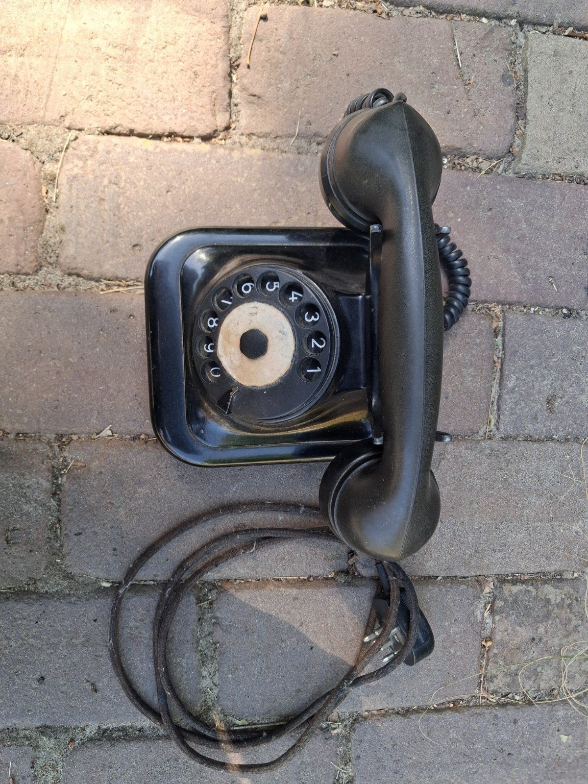 Vintage PTT draaischijf telefoon - Zwart, Ophalen