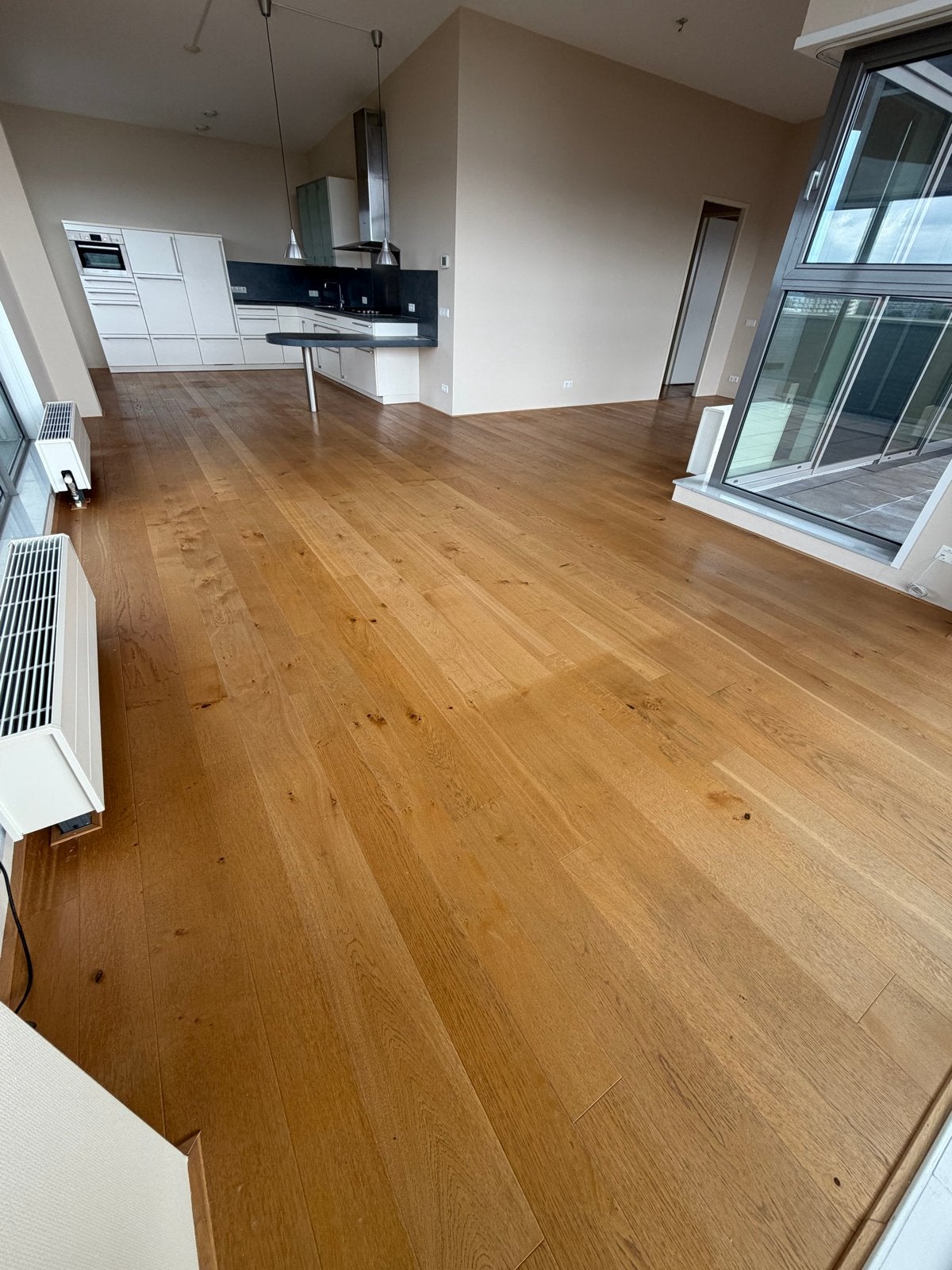 Prachtige Rustiek Eiken houten vloer (Lamelparket) ca. 68 m², 30 cm of meer, Zo goed als nieuw, 10 m² of meer, Hout