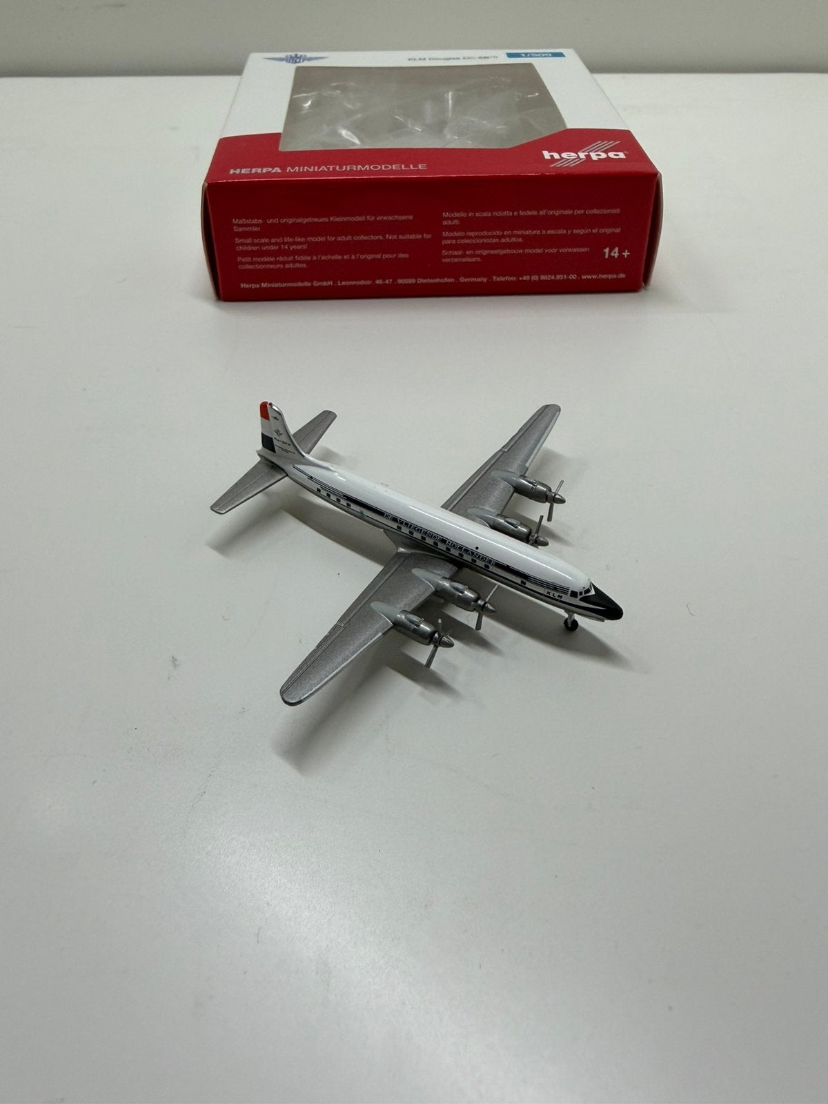 Herpa KLM Douglas DC-6B  1:500, Ophalen of Verzenden, Nieuw, Schaalmodel