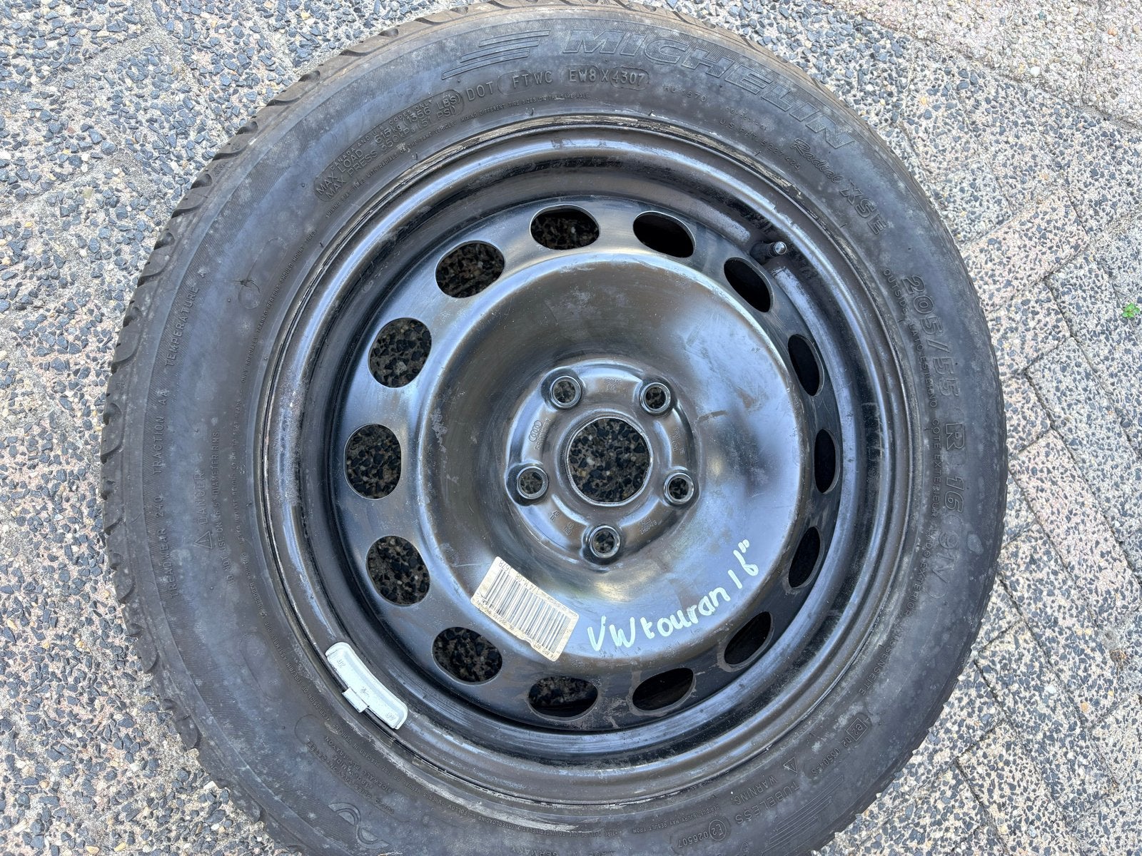 VW Touran 16 inch reservewiel met band 205/55 R16, Ophalen of Verzenden, Gebruikt