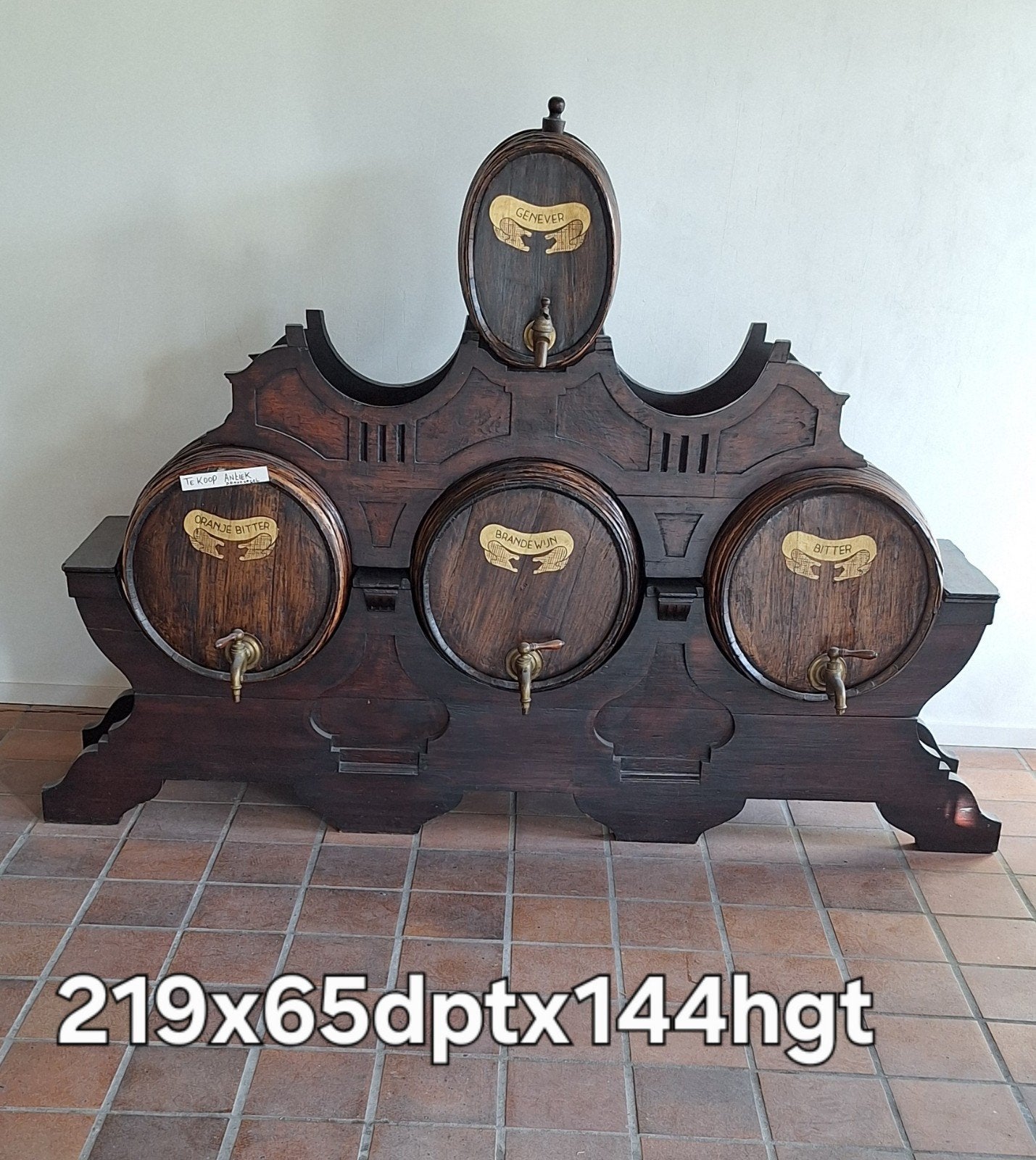 Antieke drankdispenser met 4 vaten, Antiek en Kunst, Ophalen
