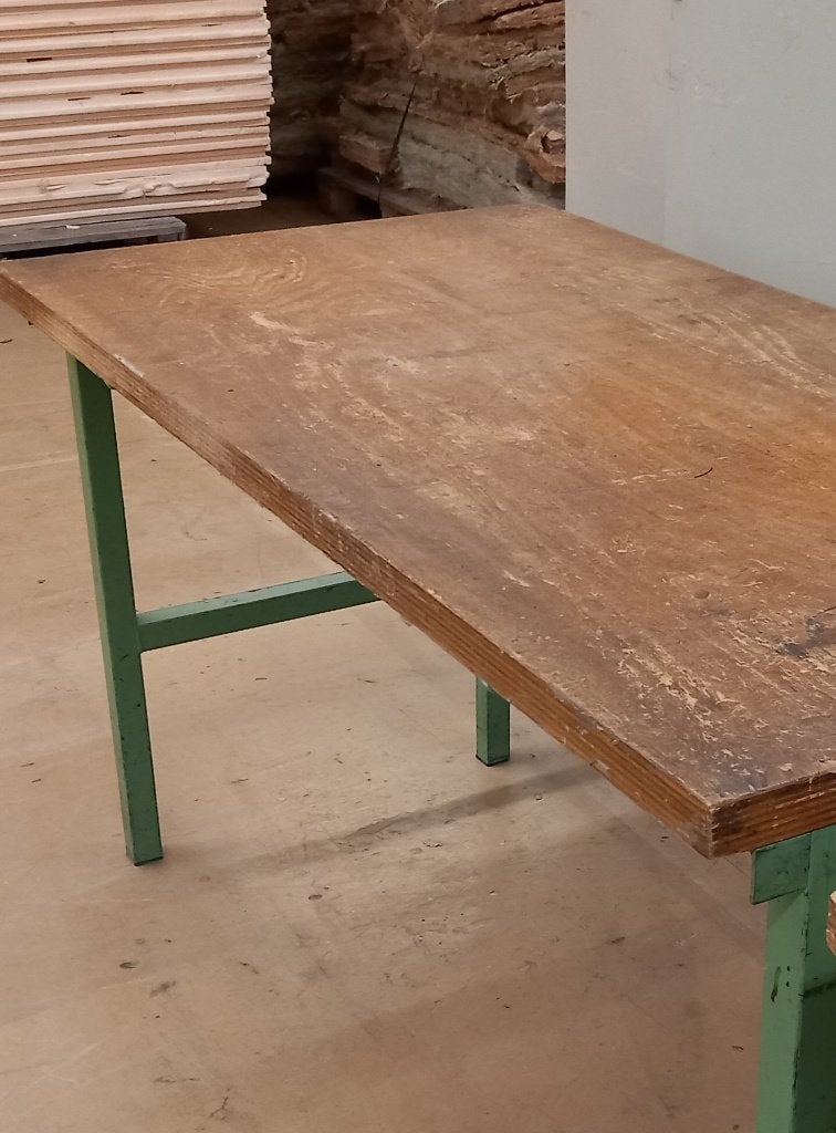 Robuuste stalen werktafel, werkbank met 40mm werkblad, Ophalen, Gebruikt, 120 tot 170 cm