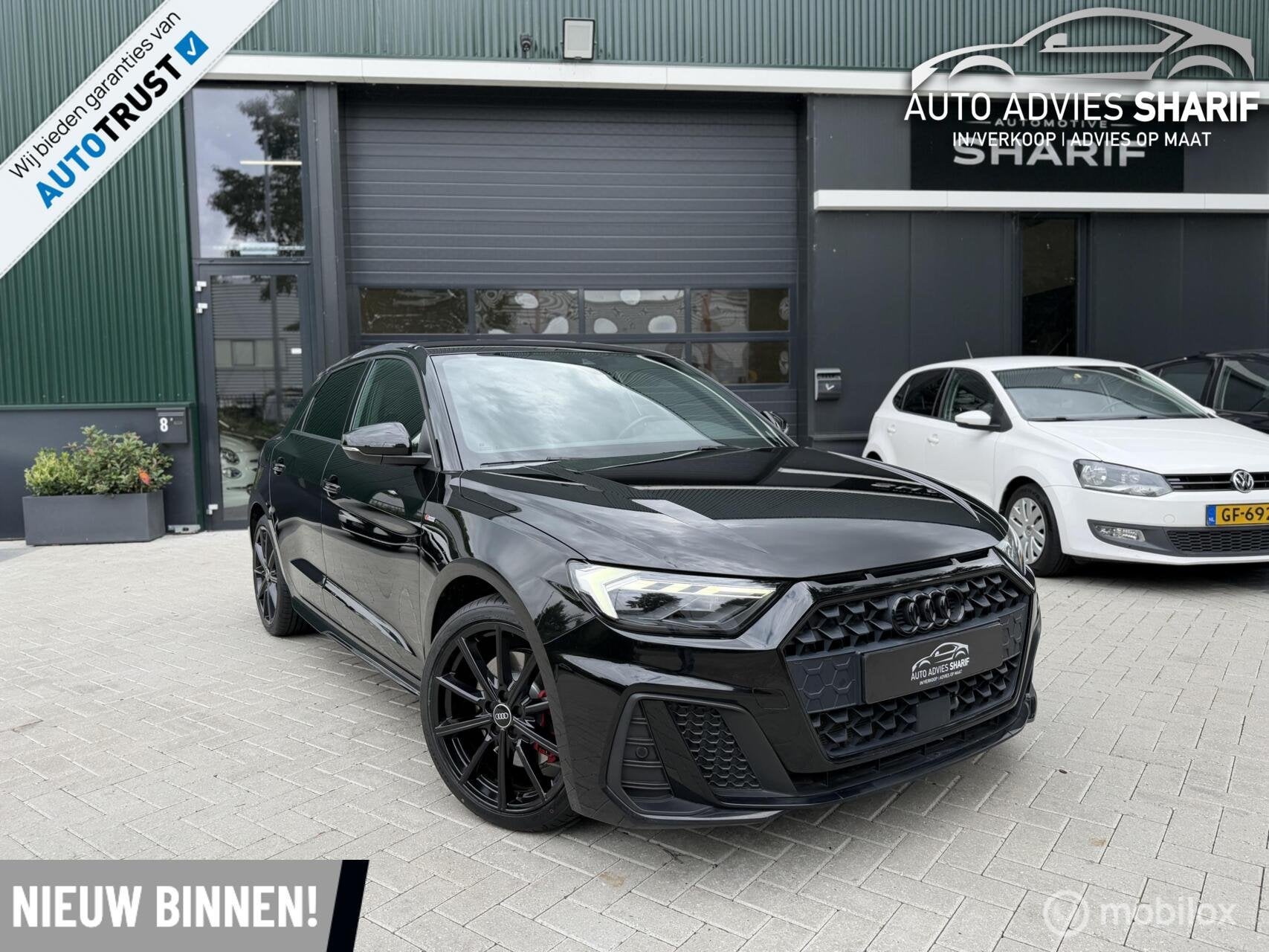 Audi A1 Sportback 35 TFSI S edition CarPlay|3x Sline|Matrix!, 4 cilinders, 150 pk, Leder en Stof, Zwart