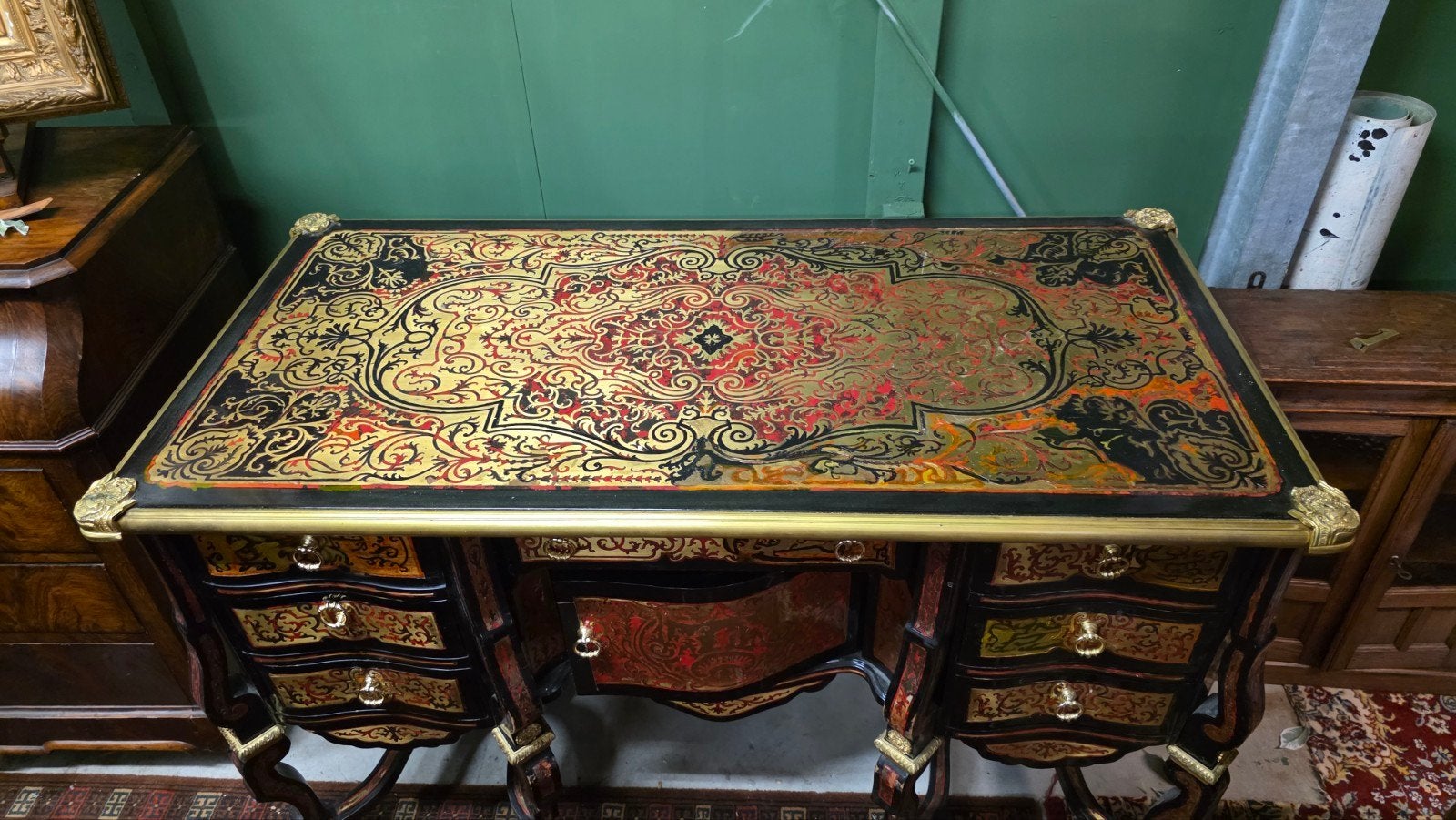 Grote Boulle bureau/tafel, Ophalen