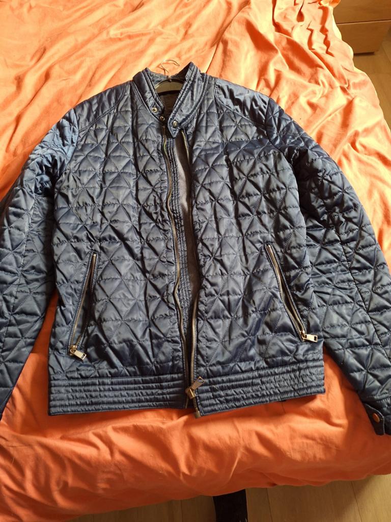 Stijlvolle Gewatteerde Jas - Blauw, Ophalen of Verzenden, Gedragen, Maat 56/58 (XL), Blauw