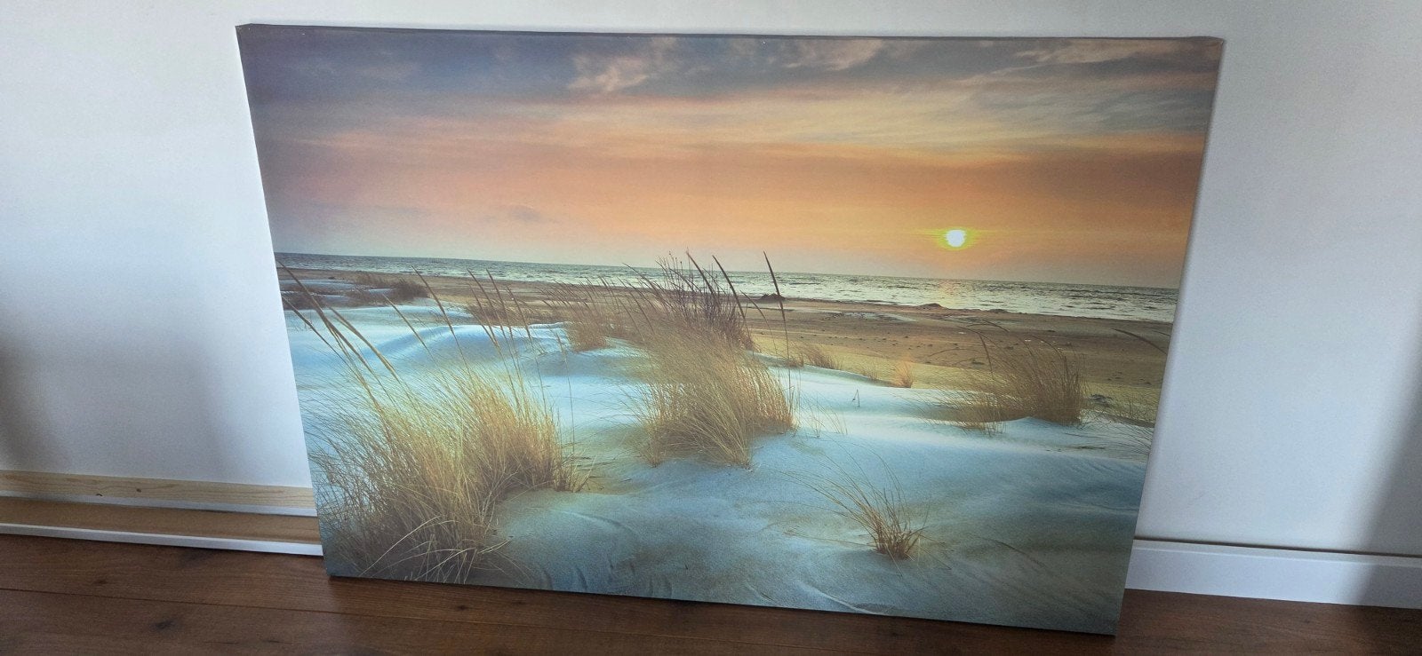 Canvasdoek zonsondergang strand, Ophalen, Overige typen, Zo goed als nieuw, 100 tot 125 cm
