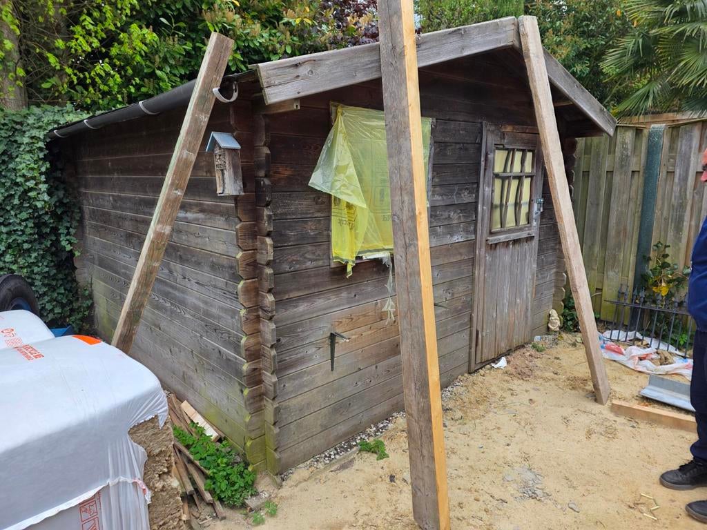 Gratis Degelijk tuinhuis 3x3 meter - Gebruikt maar in orde, Tuin en Terras, Tuinhuizen, Gebruikt, Tuinhuis, Hout, 250 tot 500 cm