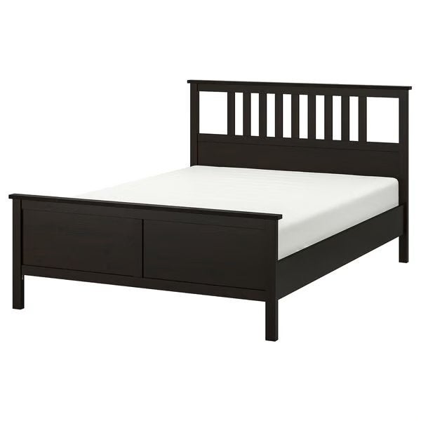 IKEA bed Hemnes 140 cm breed, Ophalen, Hemnes, Zwart, Tweepersoons