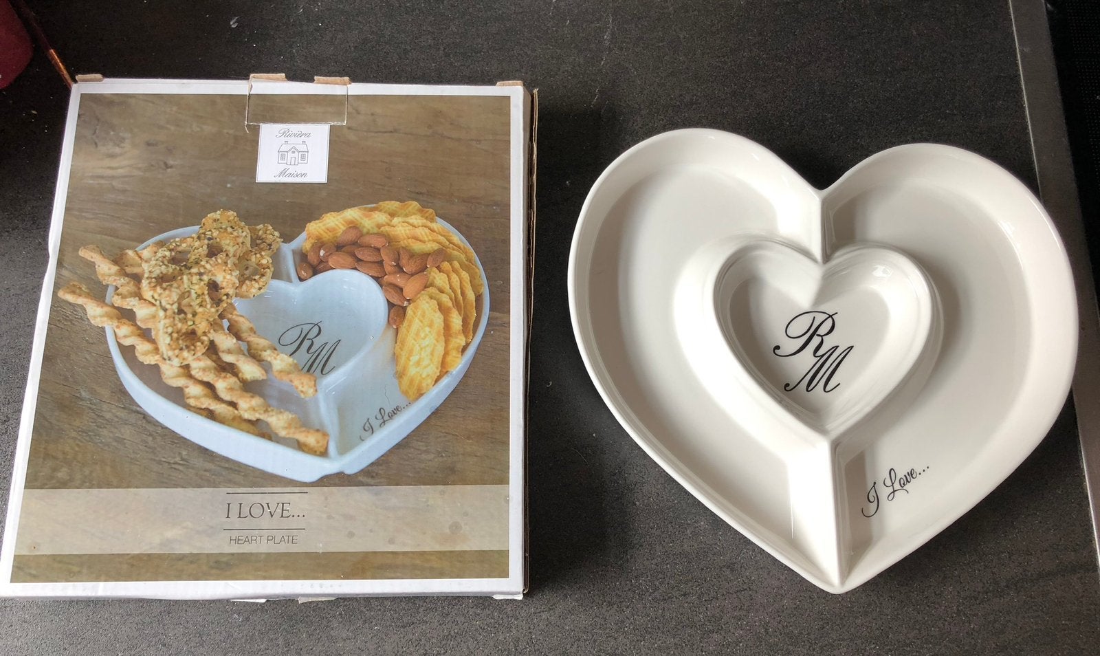 Riviera Maison Heart Plate, Huis en Inrichting, Ophalen, Nieuw, Glas, Overige stijlen