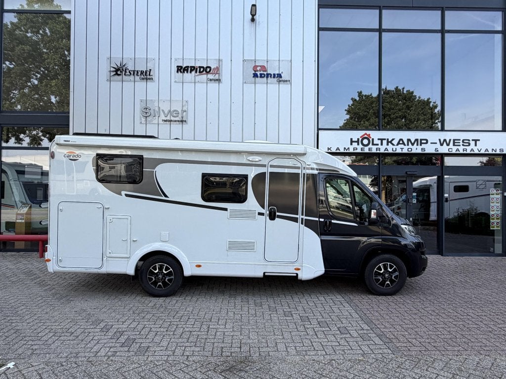 Carado V 337 compacte uitvoering, Caravans en Kamperen, Campers, Chemisch toilet, Standaard zit, Koelkast, 6 tot 7 meter