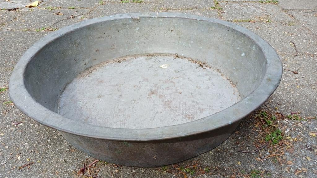 Messing .bloembak., Tuin en Terras, Ophalen of Verzenden, Rond, Balkon, Minder dan 30 cm
