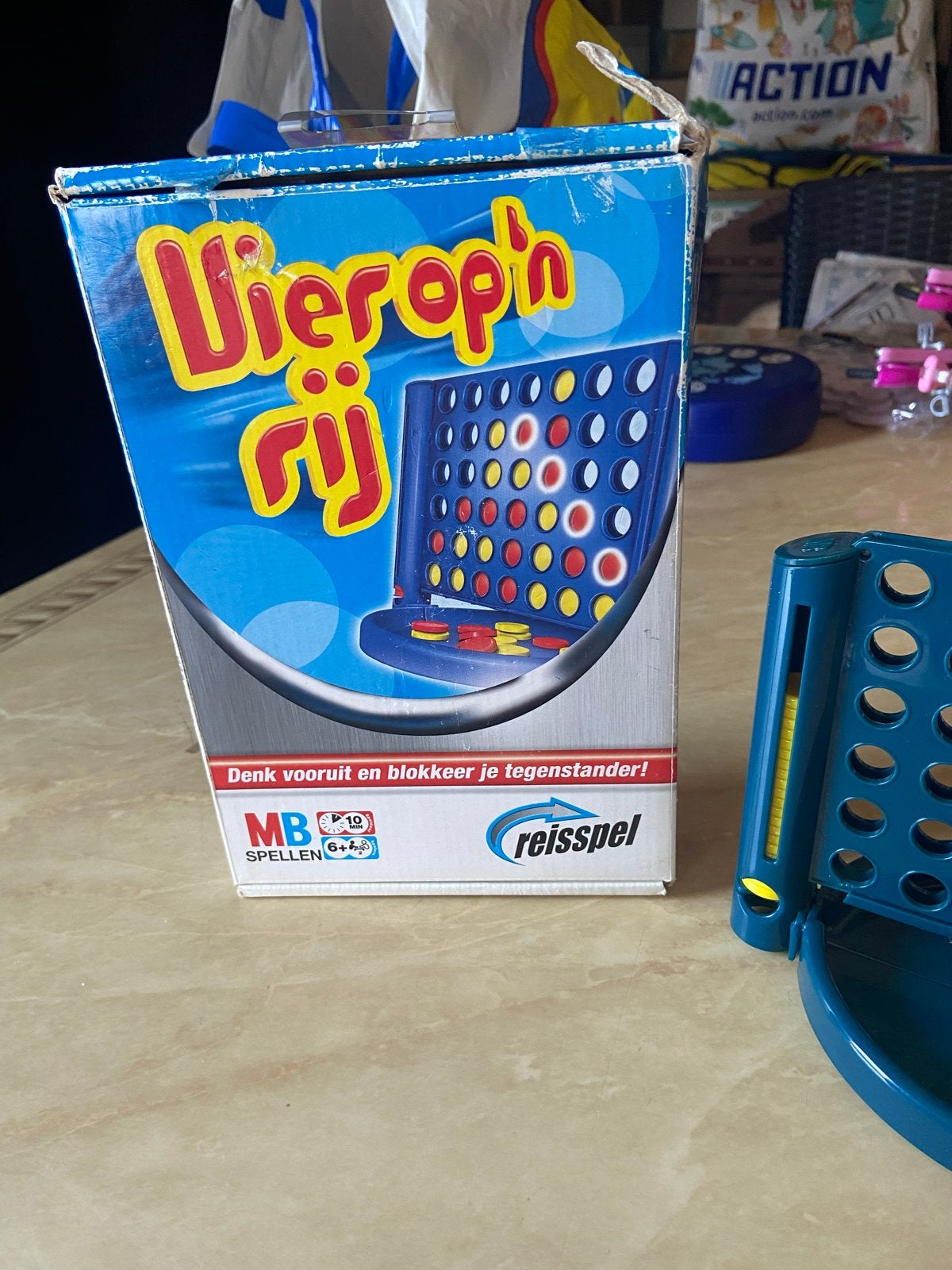 Vier op 'n Rij Reisspel - MB Spellen, Hobby en Vrije tijd, Gezelschapsspellen | Bordspellen, Een of twee spelers, Ophalen of Verzenden