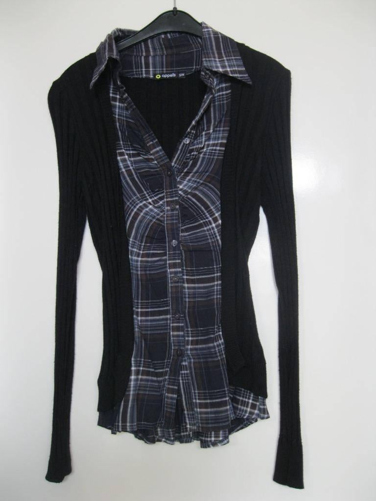 Appels geruite blouse /vest blauw zwart tinten s/m, Nieuw, Maat 36 (S), Appels, Verzenden