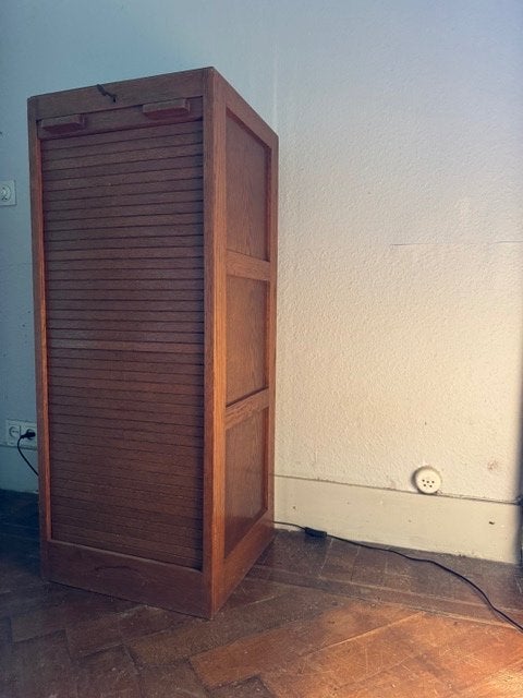 rolluik kast, Ophalen, Gebruikt, Eikenhout, 50 tot 100 cm