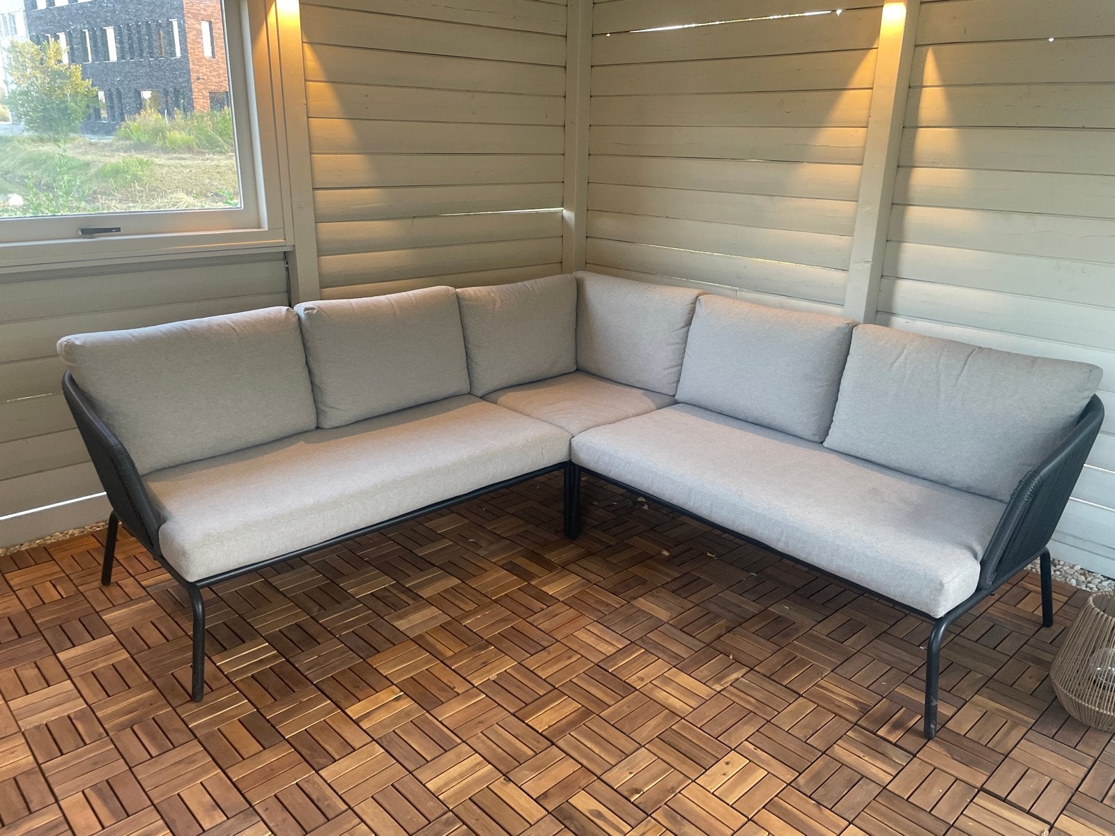 Loungeset aluminium z.g.a.n. - 2 jaar oud, Karwei, Ophalen, 5 zitplaatsen, Aluminium, Zo goed als nieuw