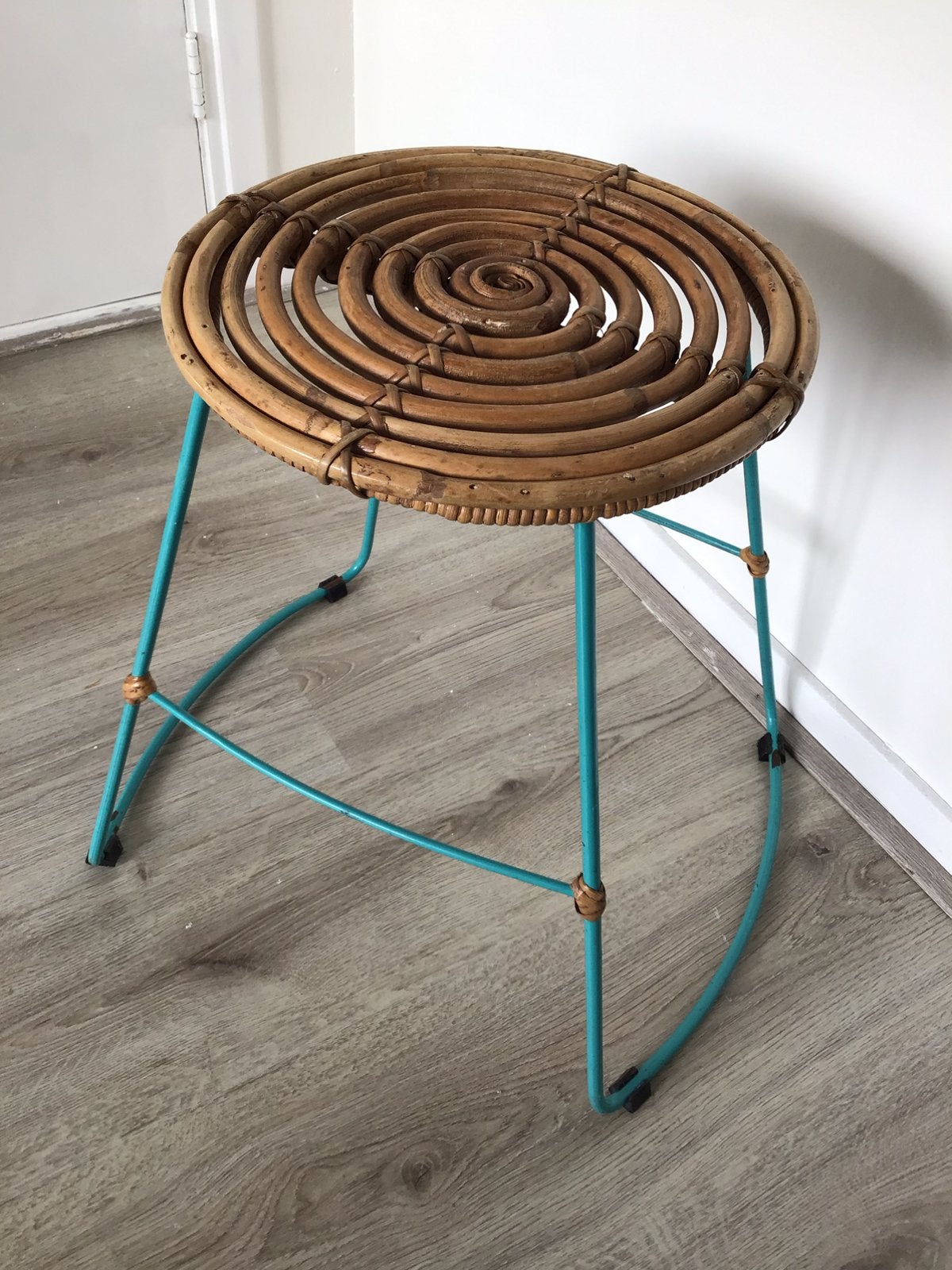 Retro vintage kruk Rohé rotan, Verzamelen, Ophalen of Verzenden, Huis en Inrichting