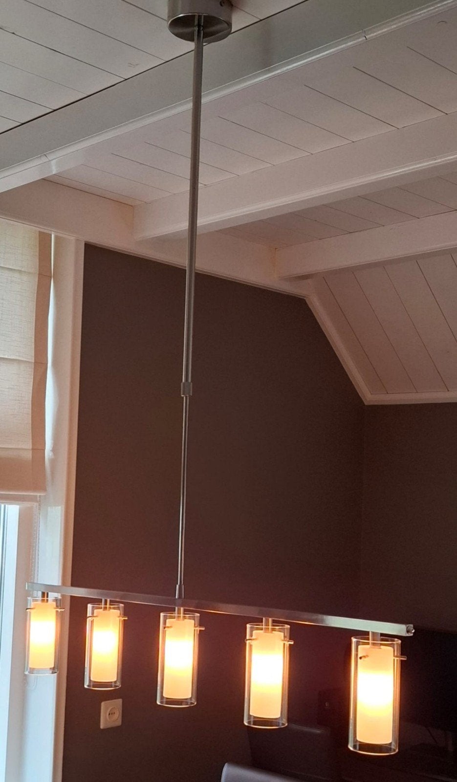 Eettafel lamp, Huis en Inrichting, Ophalen, Gebruikt, Glas, Strak