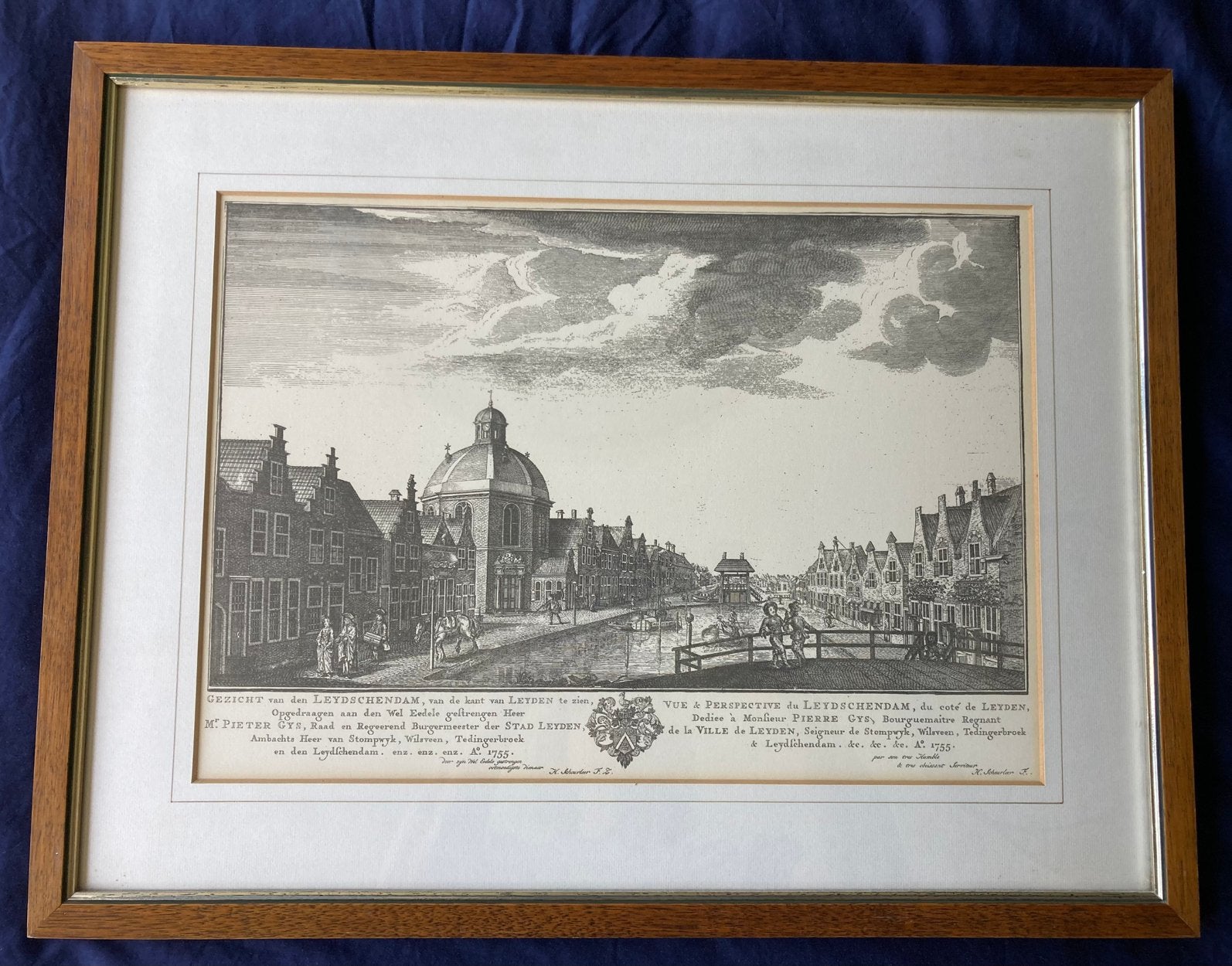 Historische prent Leidschendam – fraai ingelijst, Antiek en Kunst, 44 cm, Ingelijst, Ophalen of Verzenden, 56 cm