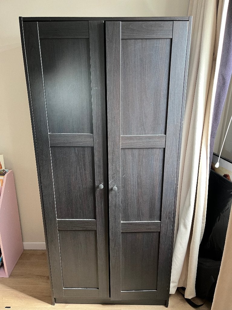 IKEA kledingkast zwart, Huis en Inrichting, Ophalen, Met deur(en), Gebruikt, 50 tot 100 cm