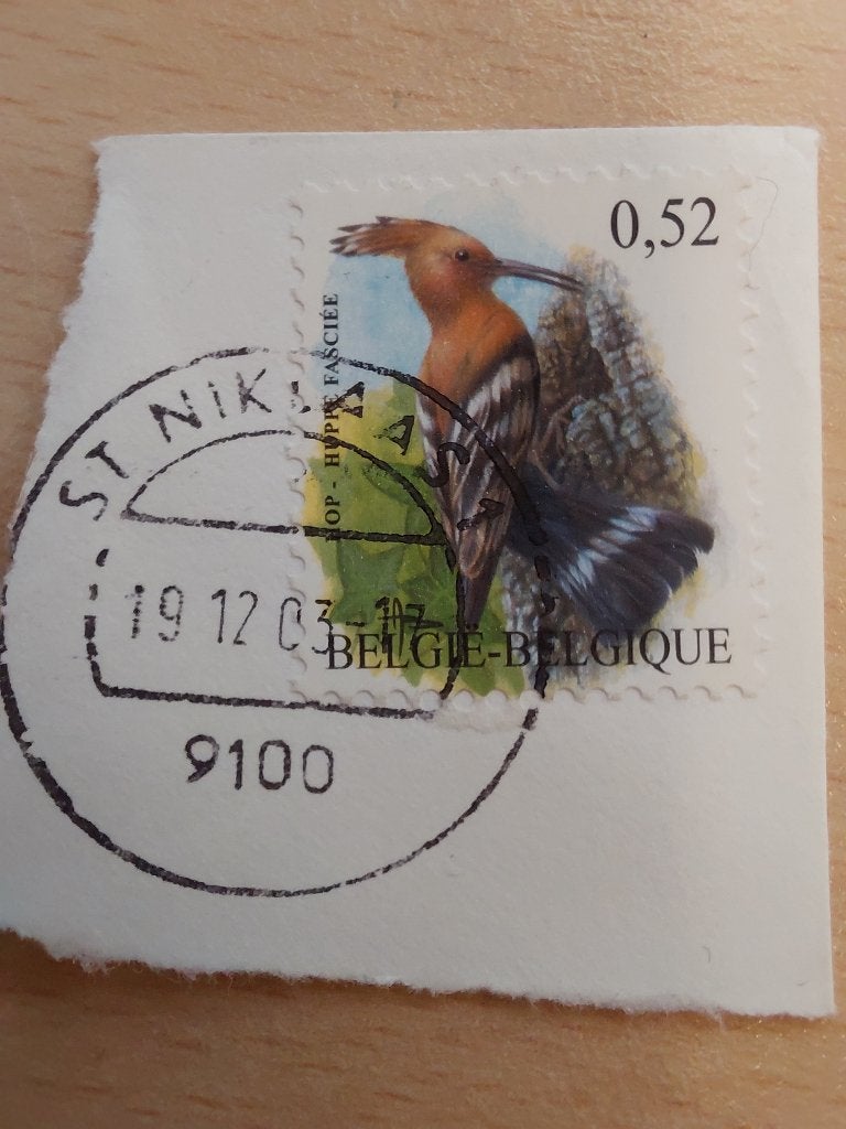 Belgie vogel hop, Verzenden, Gestempeld