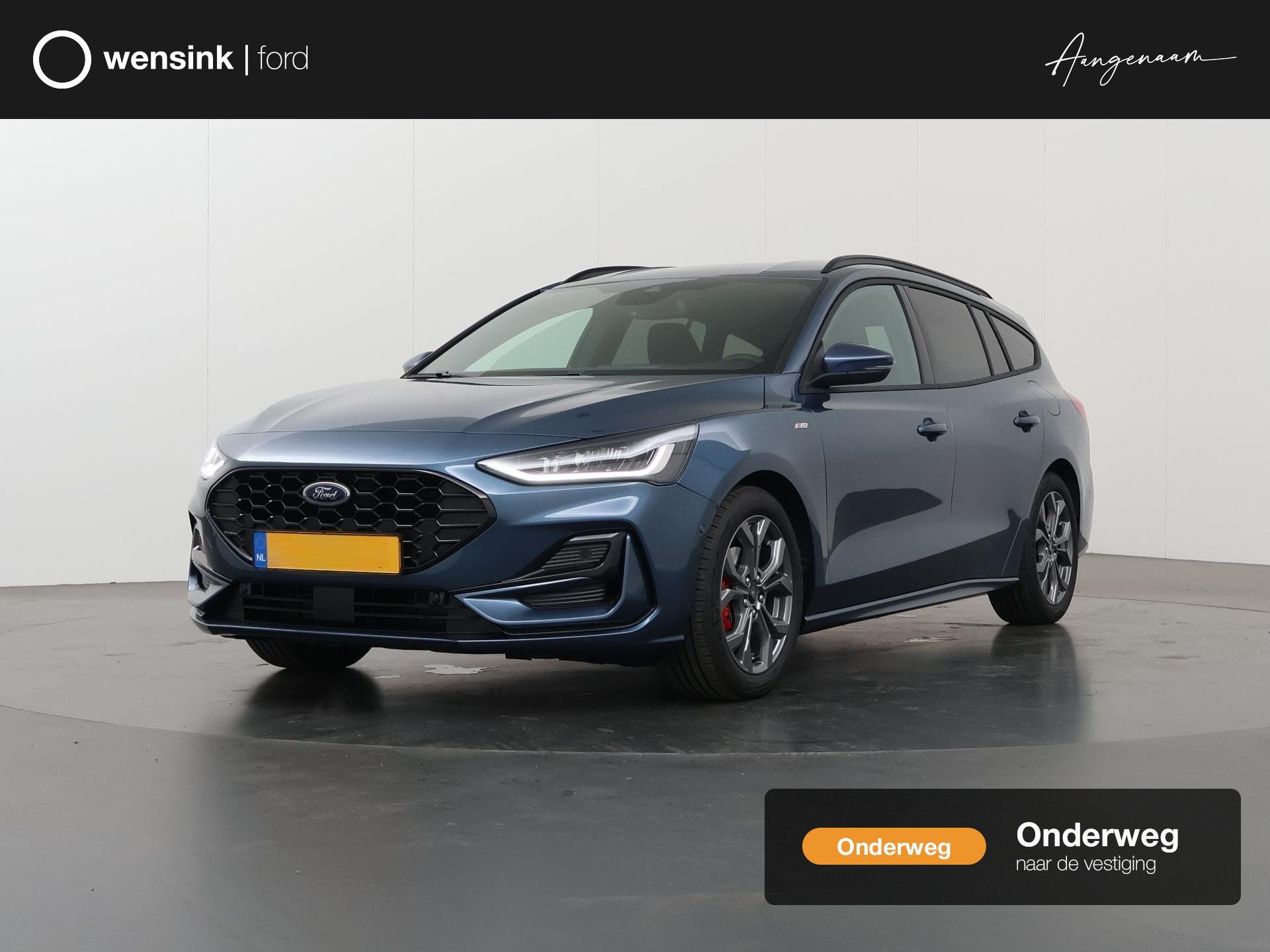 Ford Focus Wagon 1.0 EcoBoost Hybrid ST Line X | Winterpack, Auto's, Ford, Euro 6, Blauw, Automatische klimaatregeling, Origineel Nederlands