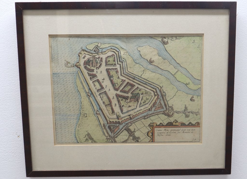 Antieke kaart / gravure Geertruidenberg, Ophalen of Verzenden, Gravure, Origineel