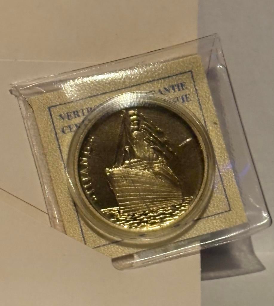 Titanic Herdenkingsmunt - Gouden Kleur, Ophalen of Verzenden, Overige typen